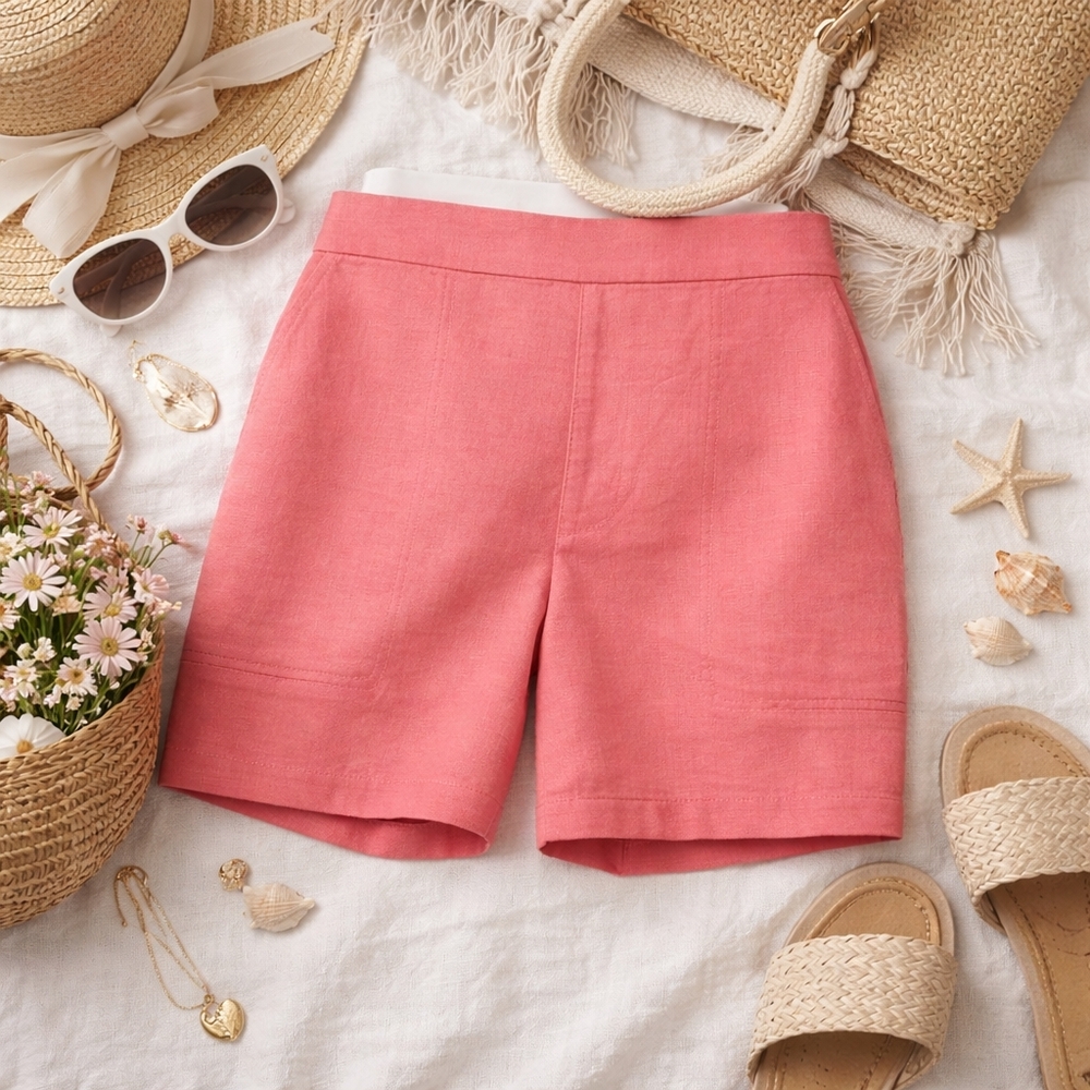 Banana Republic Linen Shorts Coral NWT Coastal Summer XS L